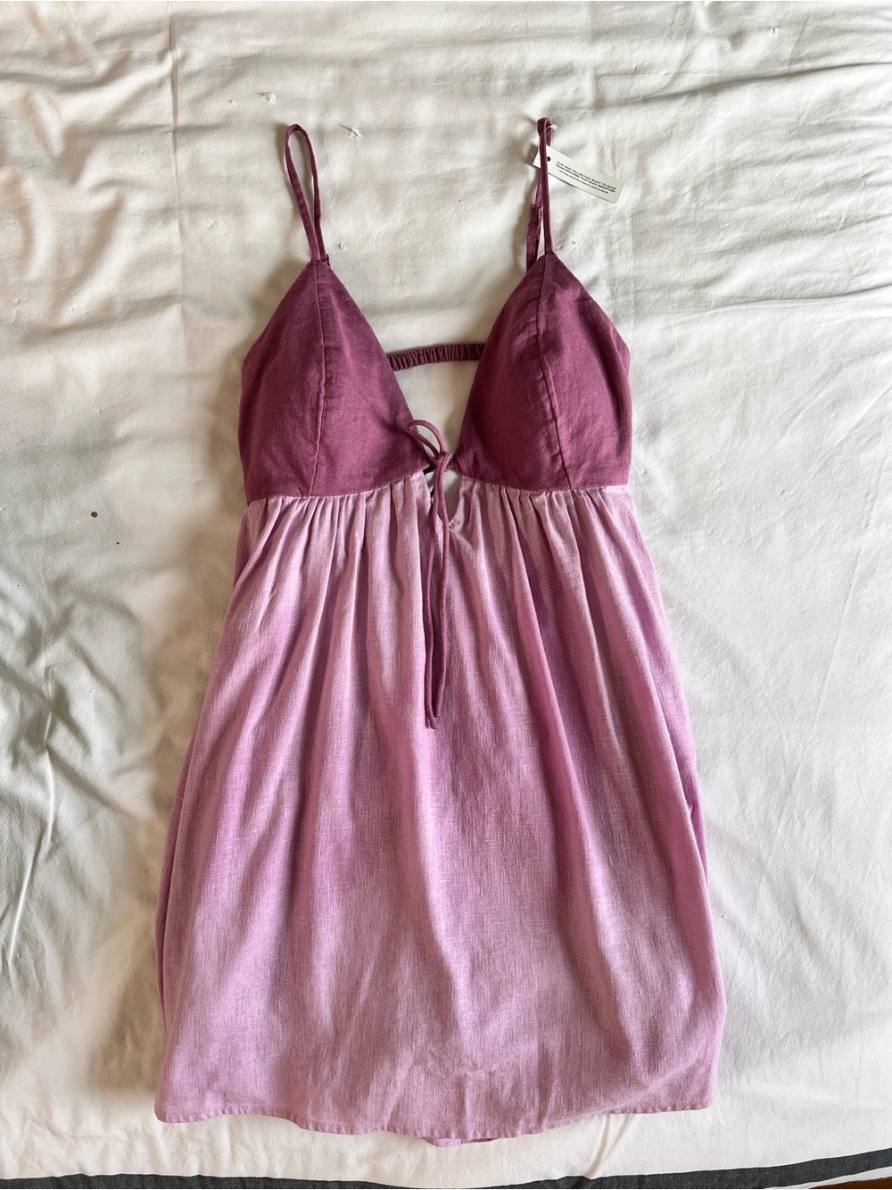 Abercrombie & Fitch Two-Tone Pink Tie-Front Mini Dress with Built in Shorts